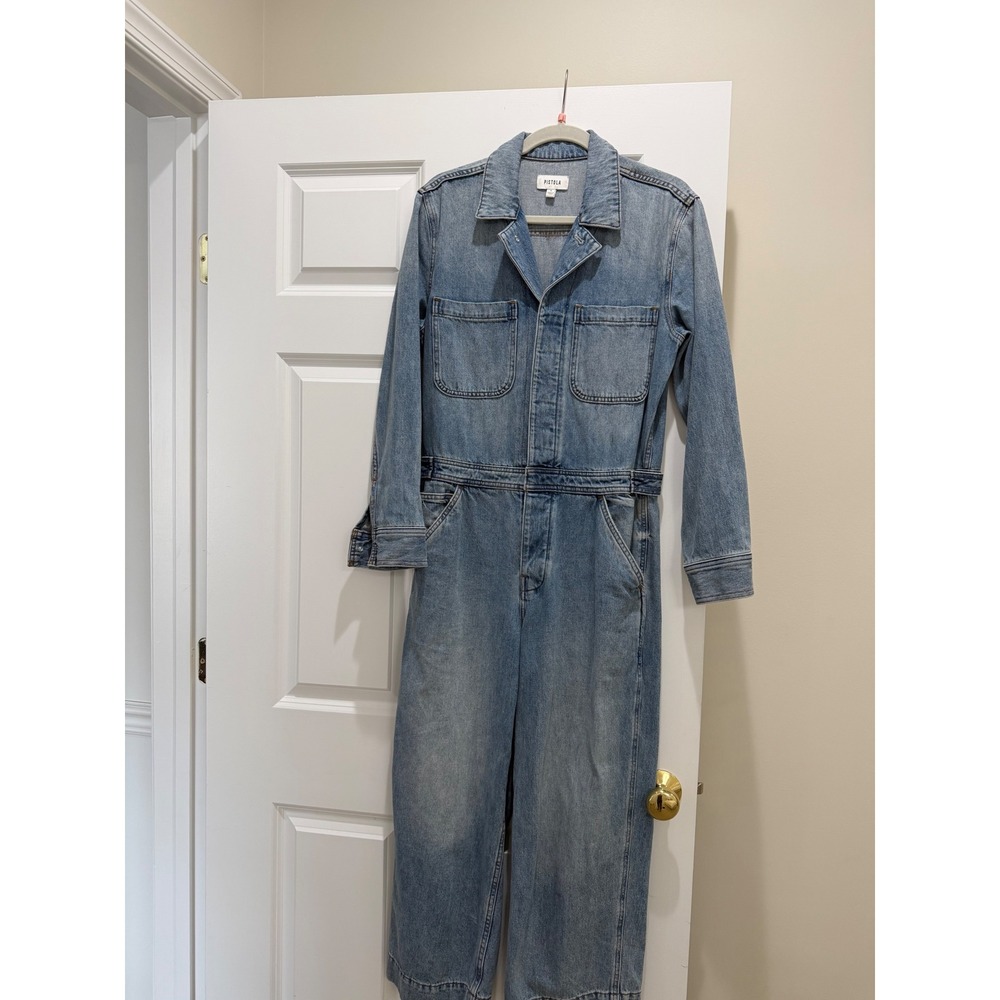 Pistola Denim Jumpsuit Women S Light Blue Excellent Utility Boiler Suit
